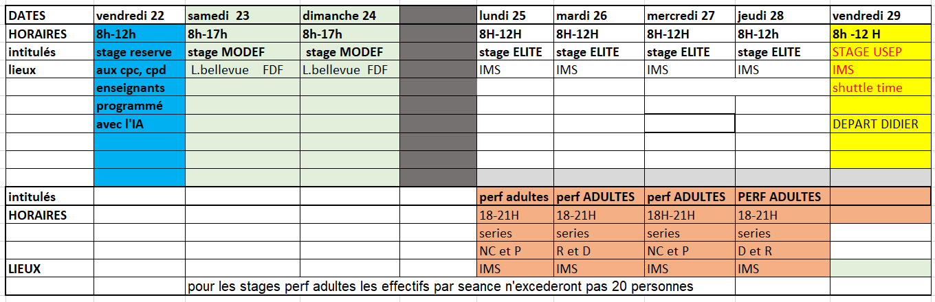 Programme Toussaint