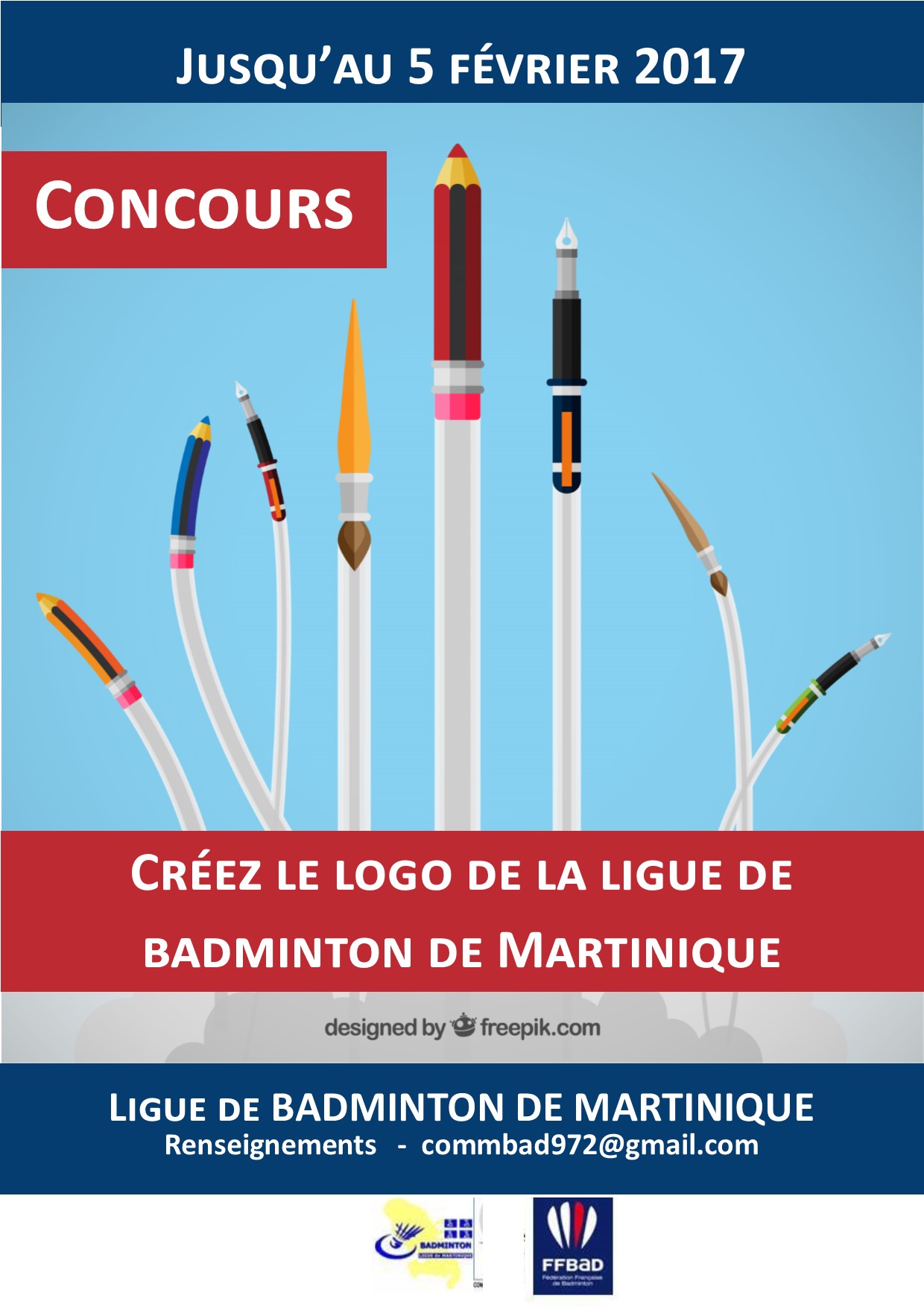 Concours logo badminton martinique